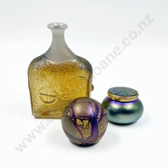 Three Pieces of Art Glass Including Isle of Wight Paperweight