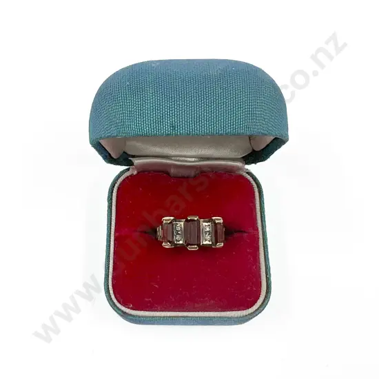 9ct Garnet and Diamond Ring