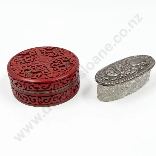 S/S Pin Dish Chester 1903 and Cinnabar Lacquer Box