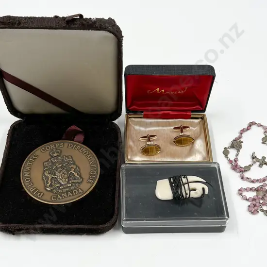 Small Quantity of Assorted Including Costume Jewellery and Diplomat Plaque