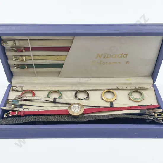 Original Boxed Nivada Colorama VI Interchangeable Ladies Dress Wrist Watch