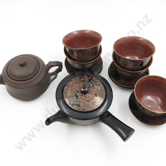 Japanese Part Tea Set Together with Earthenware Tea Pot