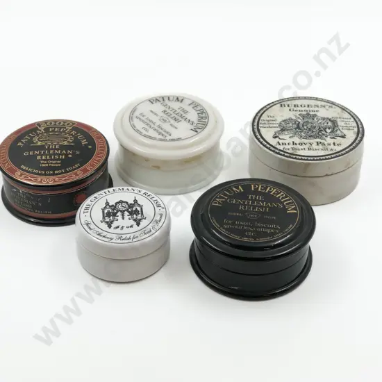 Antique Paste Jar Together with Four Other Modern Examples