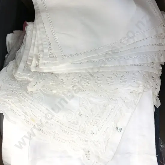 Box of Assorted Vintage Linen