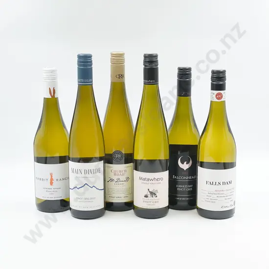 Six Bottles of Assorted NZ Pinot Gris