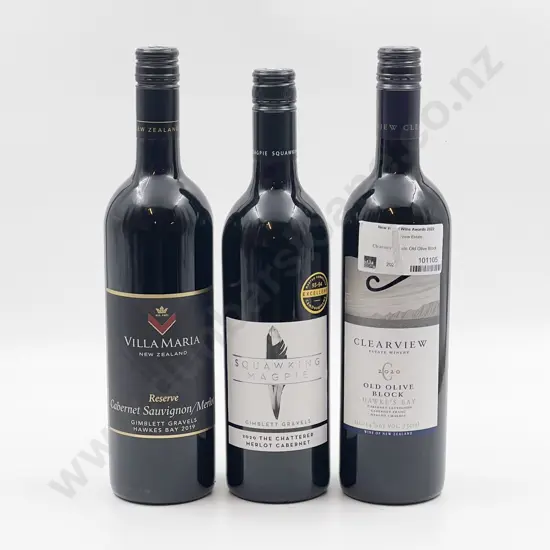 Three Bottles of Clearview 'Old Olive Block' & Two Assorted NZ Red Blends