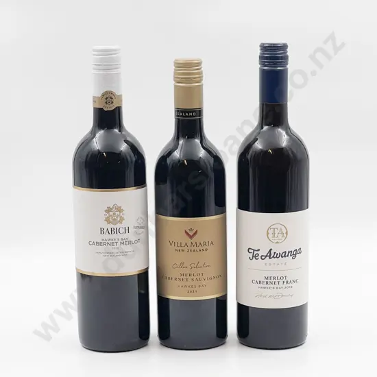 Three Bottles of Te Awanga Merlot Cabernet Franc & Three Merlot Cabernet Sauvignon