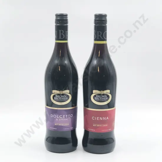 Three Bottles of Brown Brothers Cienna & Two Dolcetto Syrah