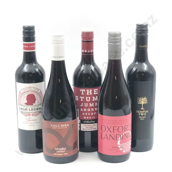 Five Bottles of Assorted Australian Shiraz & One Grenache Shiraz Mourvèdre