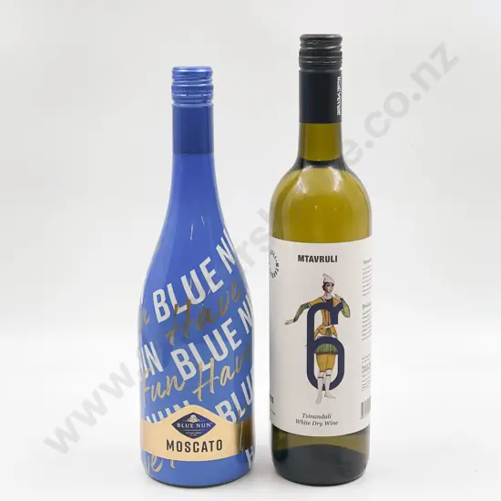 Three Bottles of Spanish Blue Nun Moscato & One Georgian Tsinandali