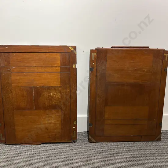 Two Antique Mahogany Studio Camera Plates 67x54cm