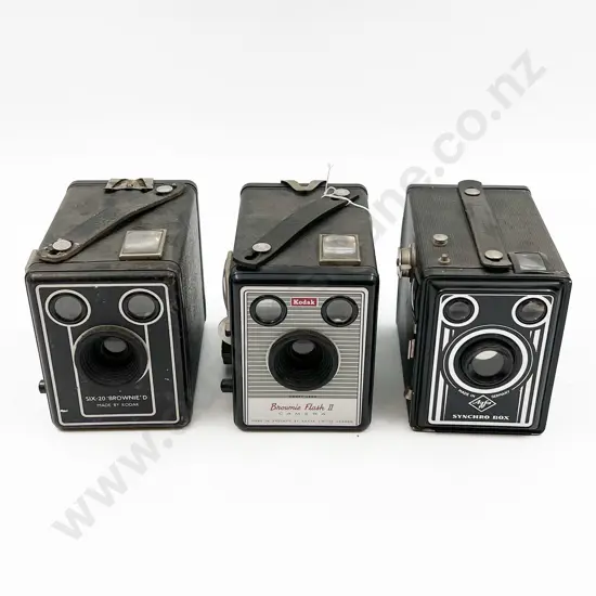 Kodak Brownie Box Camera & Two Others