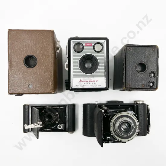 Three Box Cameras & Two Folding Cameras