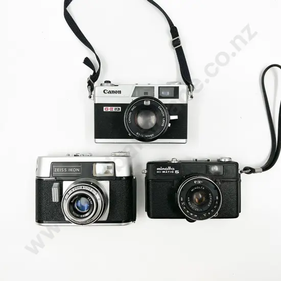 Three Rangefinder Cameras Incl. Canon & Minolta