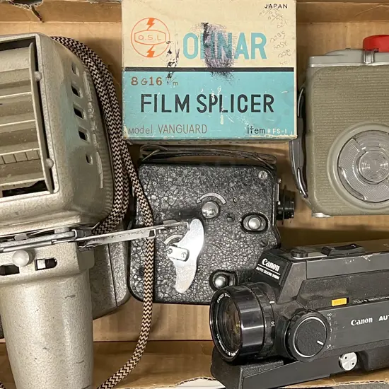 Projector & Three 8mm Film Video Cameras