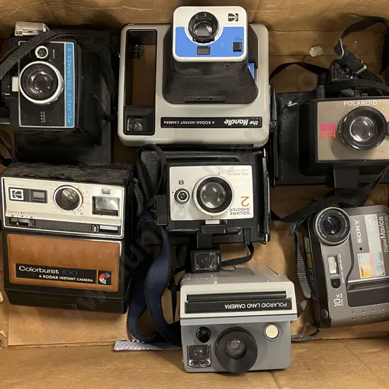 Six Various Instant Cameras and Other