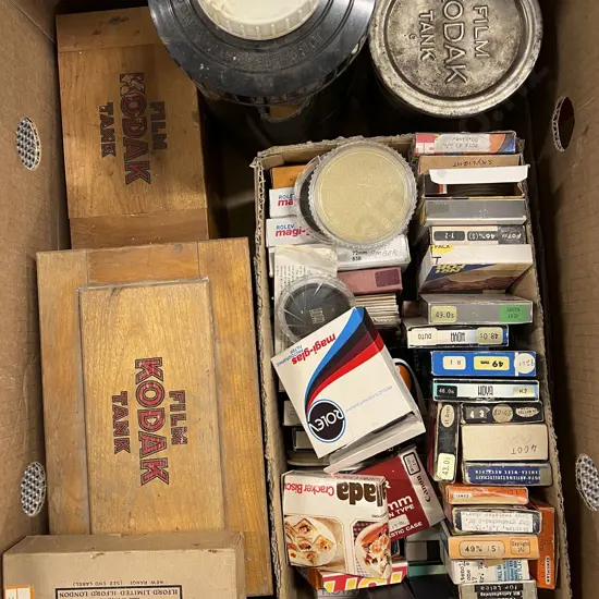 Various Lenses and Kodak Film Tanks