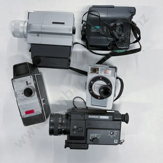 Five Movie Cameras Including Rondo 8mm