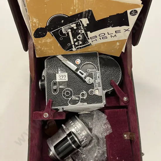 1935 Bolex H16M 16mm Movie Camera with SOM Berthiot Lens
