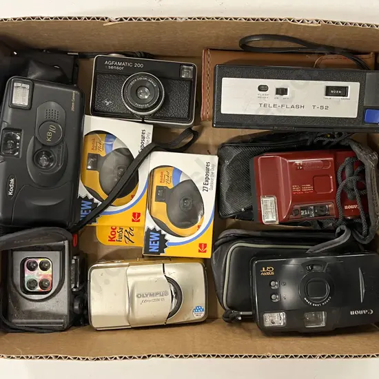 Quantity of Assorted Pocket Cameras Including Two Disposables