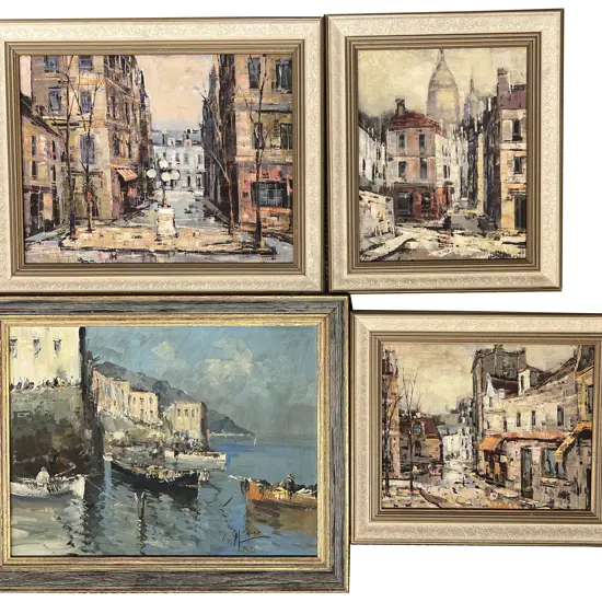 David Stansky (1930 - 70) - Three Parisian Street Scenes & Other (4)