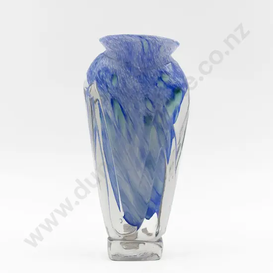 Slender Tapering Form Art Glass Vase