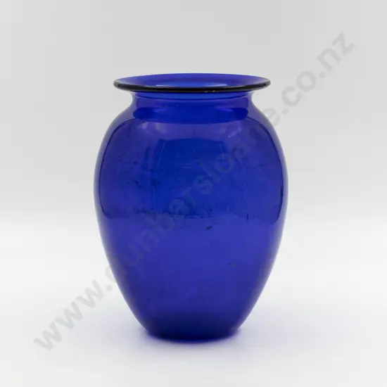 Large Peter Raos Blue Glass Vase
