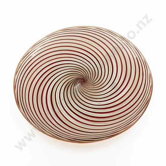 Large Probably Scandinavian Art Glass Shallow Bowl