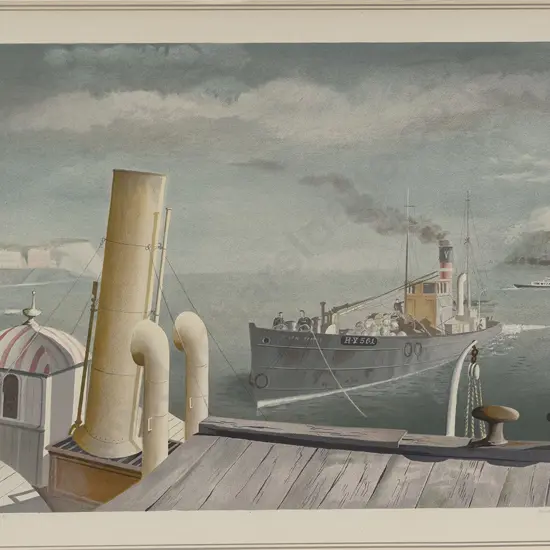 Felix Kelly (1914 - 1994) - Drifter and Paddle Steamer