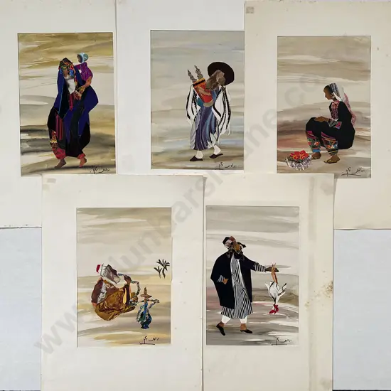 Judit Yellin-Ginat - Five Figural Works (unframed)