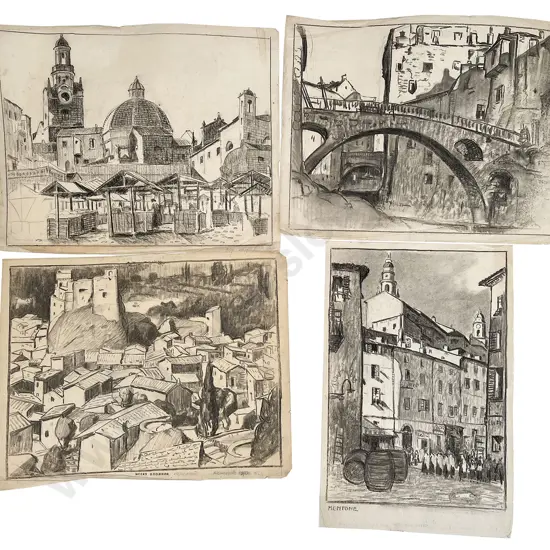 John Weeks (1888 - 1965) - Four Landscape Sketches (unframed)