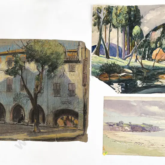 John Weeks (1888 - 1965) - Three Sketchbook Studies (unframed)