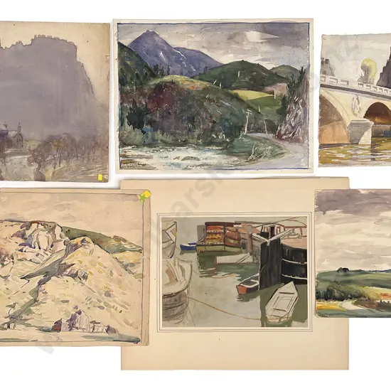 John Weeks (1888 - 1965) - Six Watercolour Sketches (unframed)