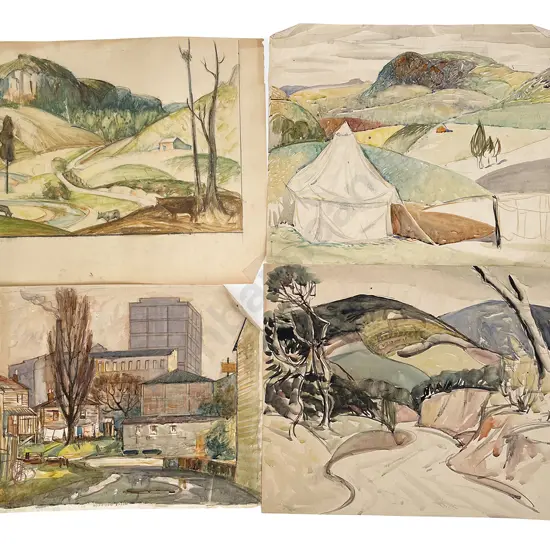John Weeks (1888 - 1965) - Four Watercolour Sketches (unframed)