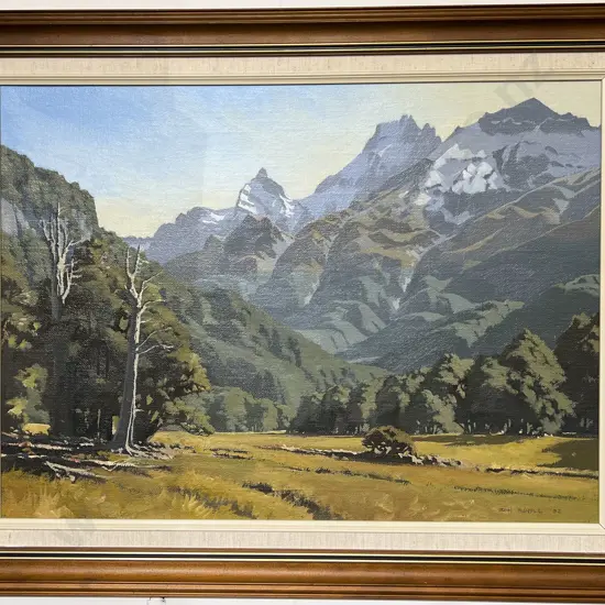 John Rundle - Chinamen's Flat Otago - Acrylic on Board