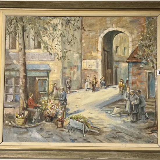 Boyd - Flower Market - Oil on Board