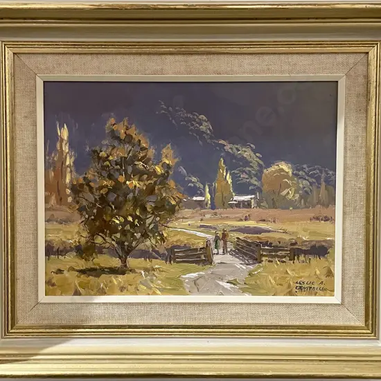 Lesley A. Campbell - Autumn Stroll - Oil on Board