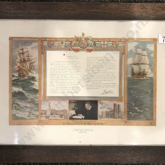 Framed Print of King Georges Letter