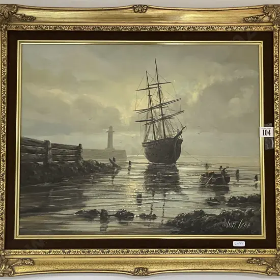 Robert Ixer - Vintage Coastal Scene - Oil on Board