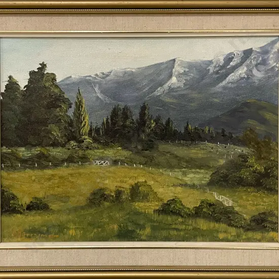 Dot McLaren Oil on Board Together with Other Oil Work