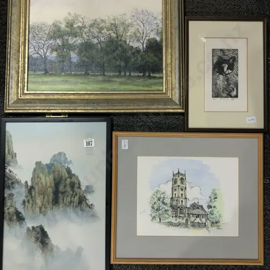 Joy Brown Acrylic on Canvas Together with Three Other Framed Works