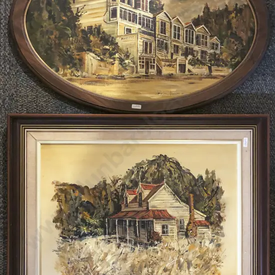 Pair of Brian Bouverie Oil Architectural Studies