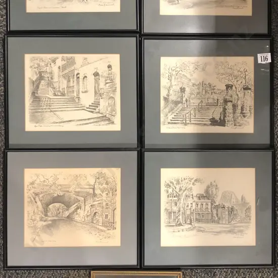 Six Framed Prints Together with Small Still Life (7)