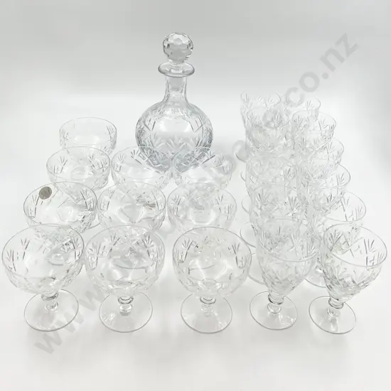Twenty Three Pieces of Webb and Corbett Crystal Including Decanter