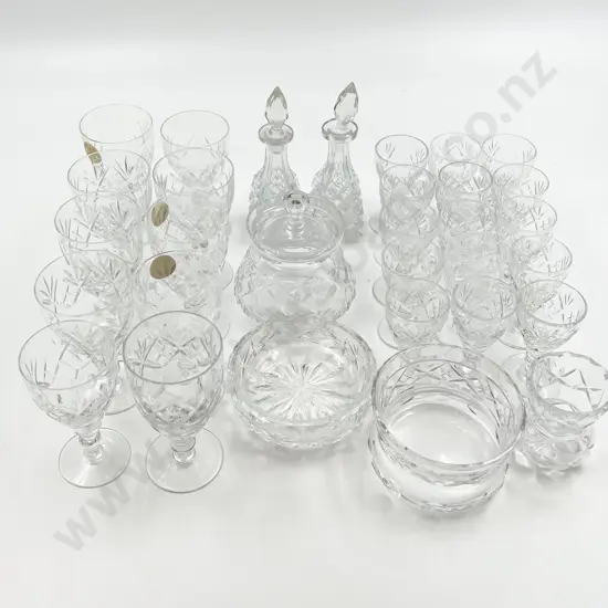 Quantity of Assorted Crystal and Glassware Including Webb and Corbett (32)