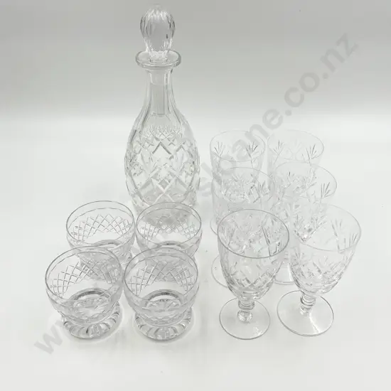 Eleven Pieces of Webb and Corbett Including Decanter