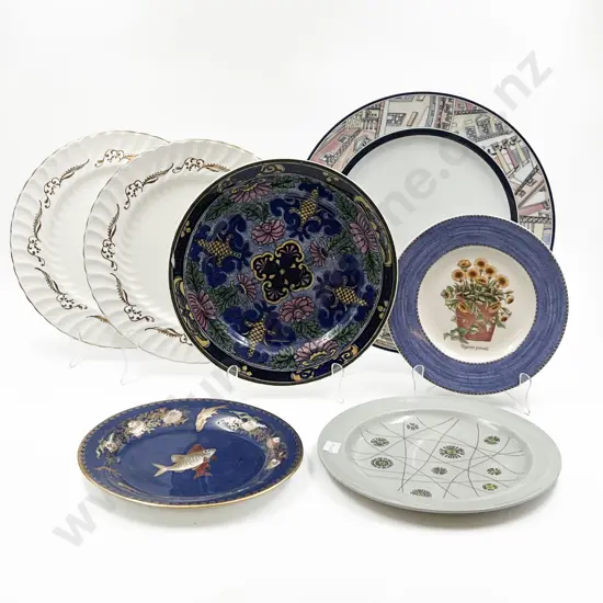 Seven Assorted Fancy China Plates Including Wedgwood and Hutschenreuther