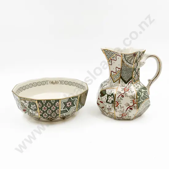 Masons "Applique" Jug and Bowl