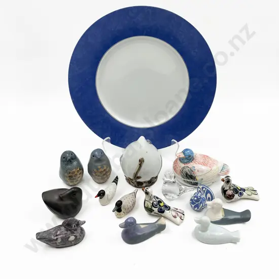 Quantity of Assorted Bird Ornaments on Plate