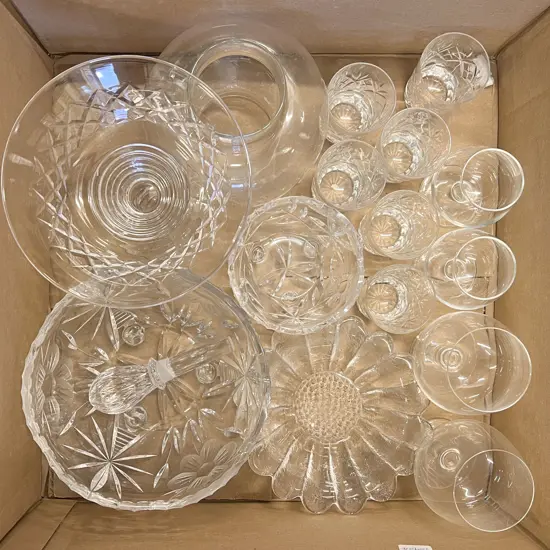 Quantity of Assorted Crystal and Glassware Including Stewart